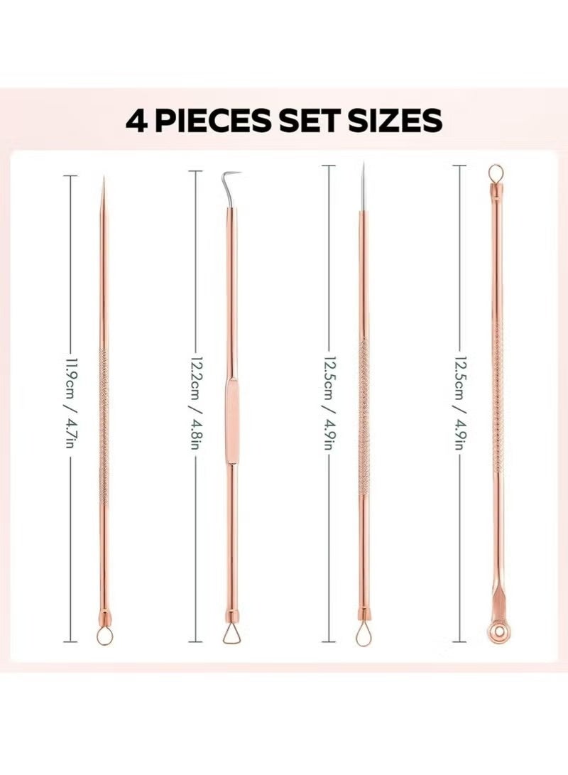 Uliova 4-Piece Stainless Steel Blackhead Remover Kit, Professional Pimple Popper & Comedone Extractor Tools, Acne & Whitehead Removal Set for Nose and Face - Image 5